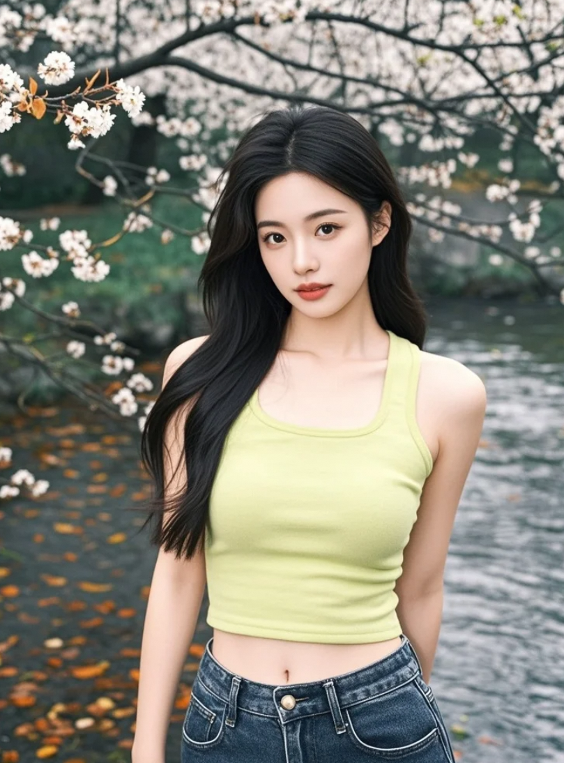 江南的溪水悠悠，少女的心也柔柔