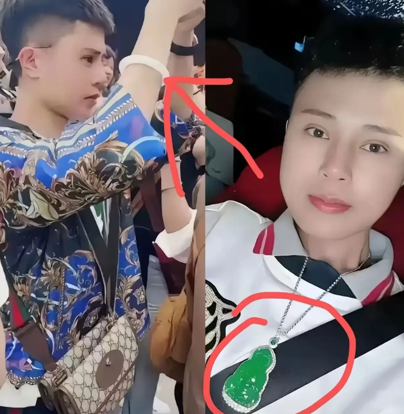 发现了一个罗大美的细节，他真的特别喜欢珠宝玉器，而且一看就是价格不菲，他每次带的