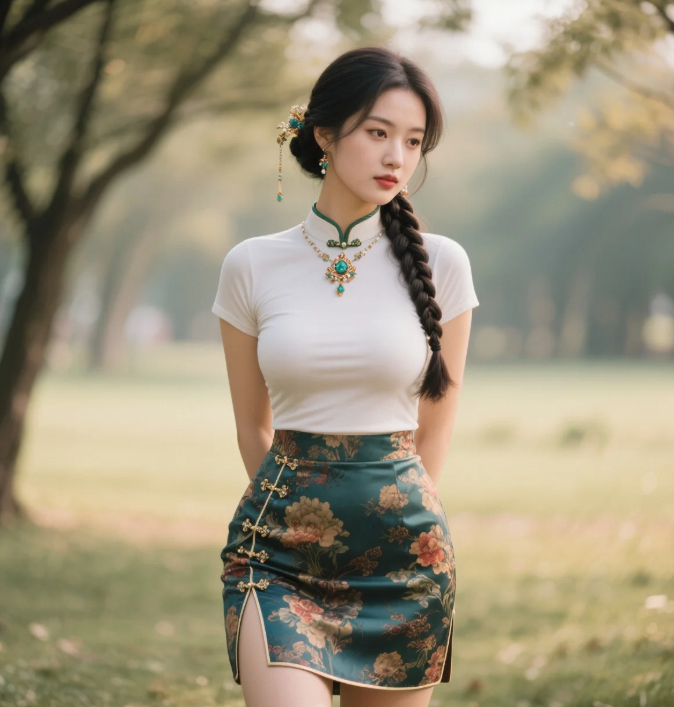少妇婀娜旗袍舞，珠圆玉润惹人慕