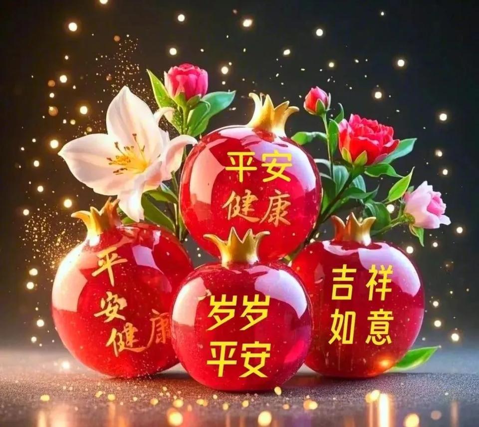 晓露沾衣晨风轻，愿君岁岁常安宁；平安喜乐度春秋，福星高照财富增；岁月静好心常暖，