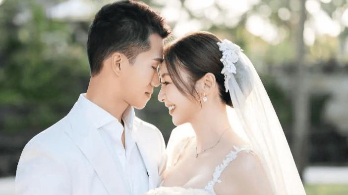 45岁庄思敏巴厘岛再婚，新郎帅气是高级督查，胡杏儿夫妇到场祝福