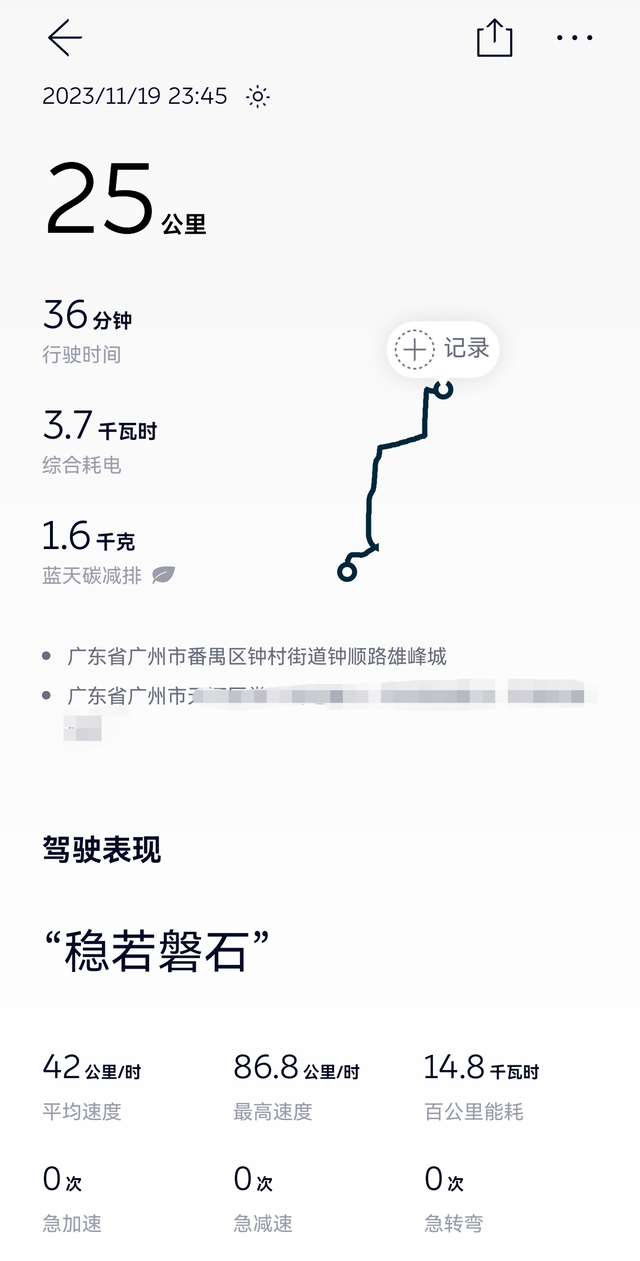 实际能耗还可以控制得更低
但是想了想，还是让大家看看真实能耗吧。
关于实际续航，
