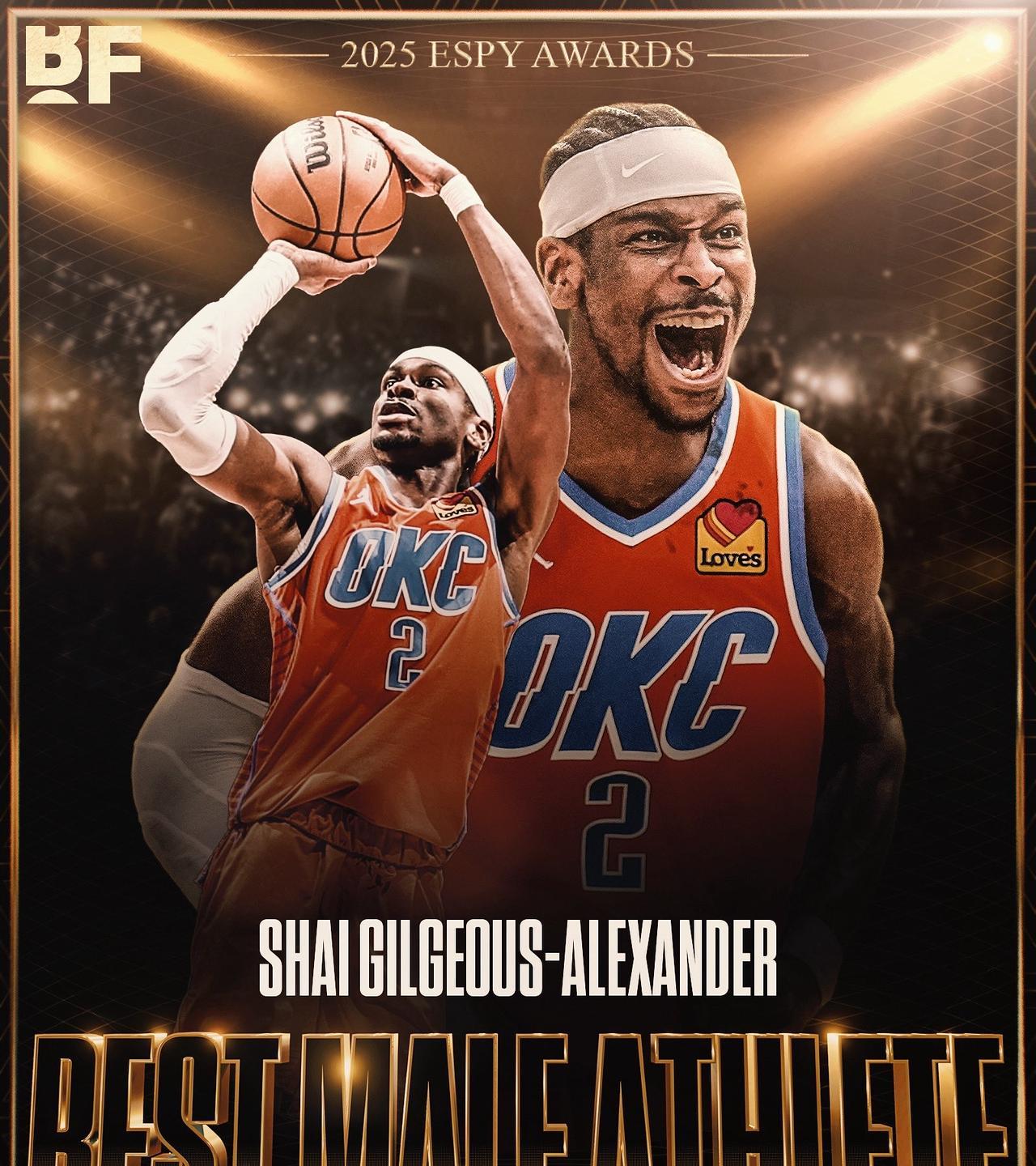 亚历山大的荣誉又多了一项！在今年ESPY奖项评选中，亚历山大赢得了“NBA年度最