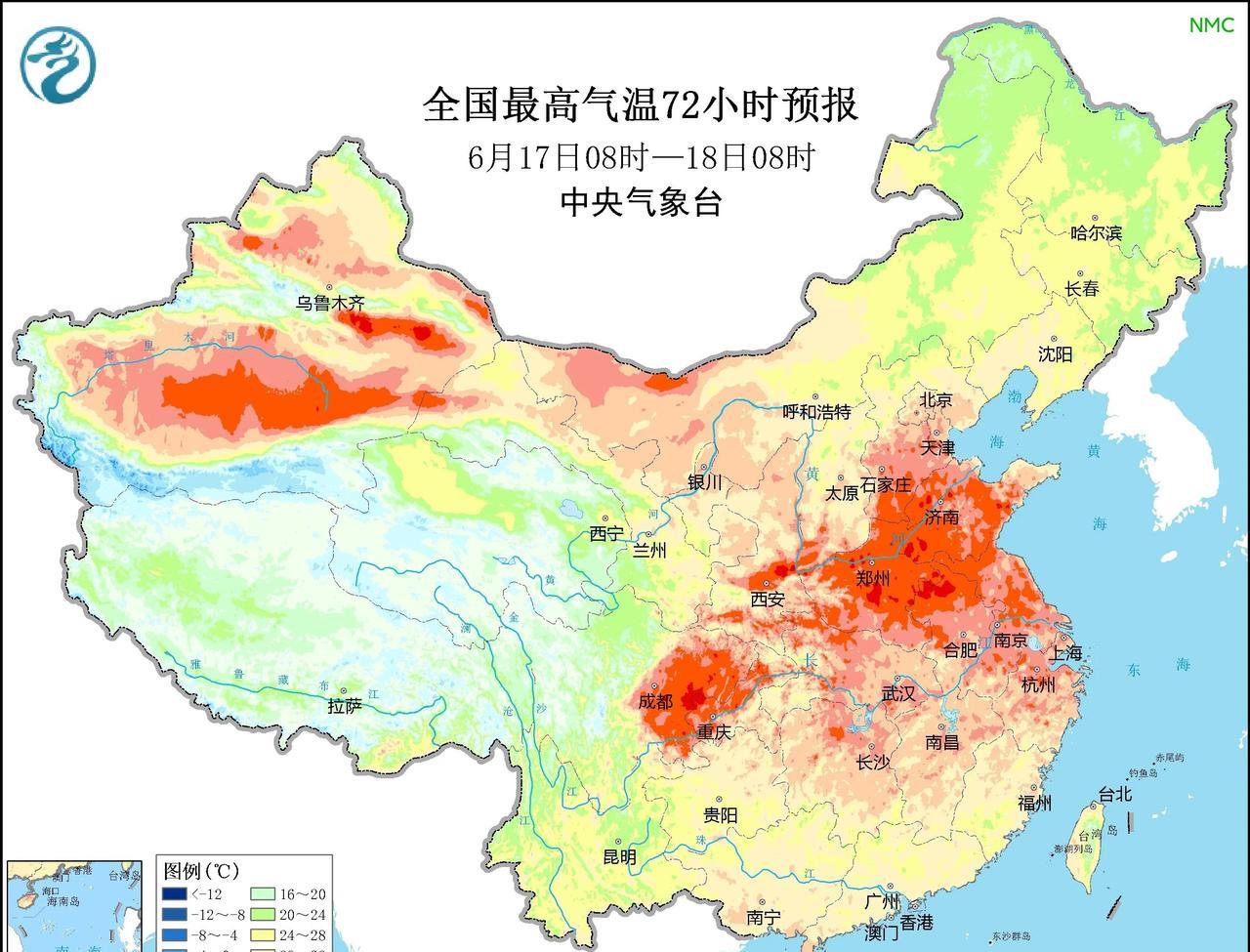 华北区域天气趋势详解：
1.  周一至周四 (6月16日 - 19日)：高温“霸