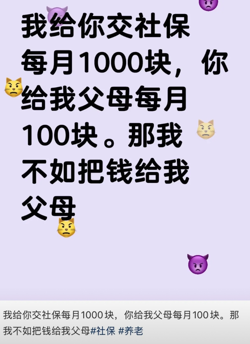 胡锡进老师，你赞同网友这个做法吗？

网友：我给你交社保每月1000块，你给我父