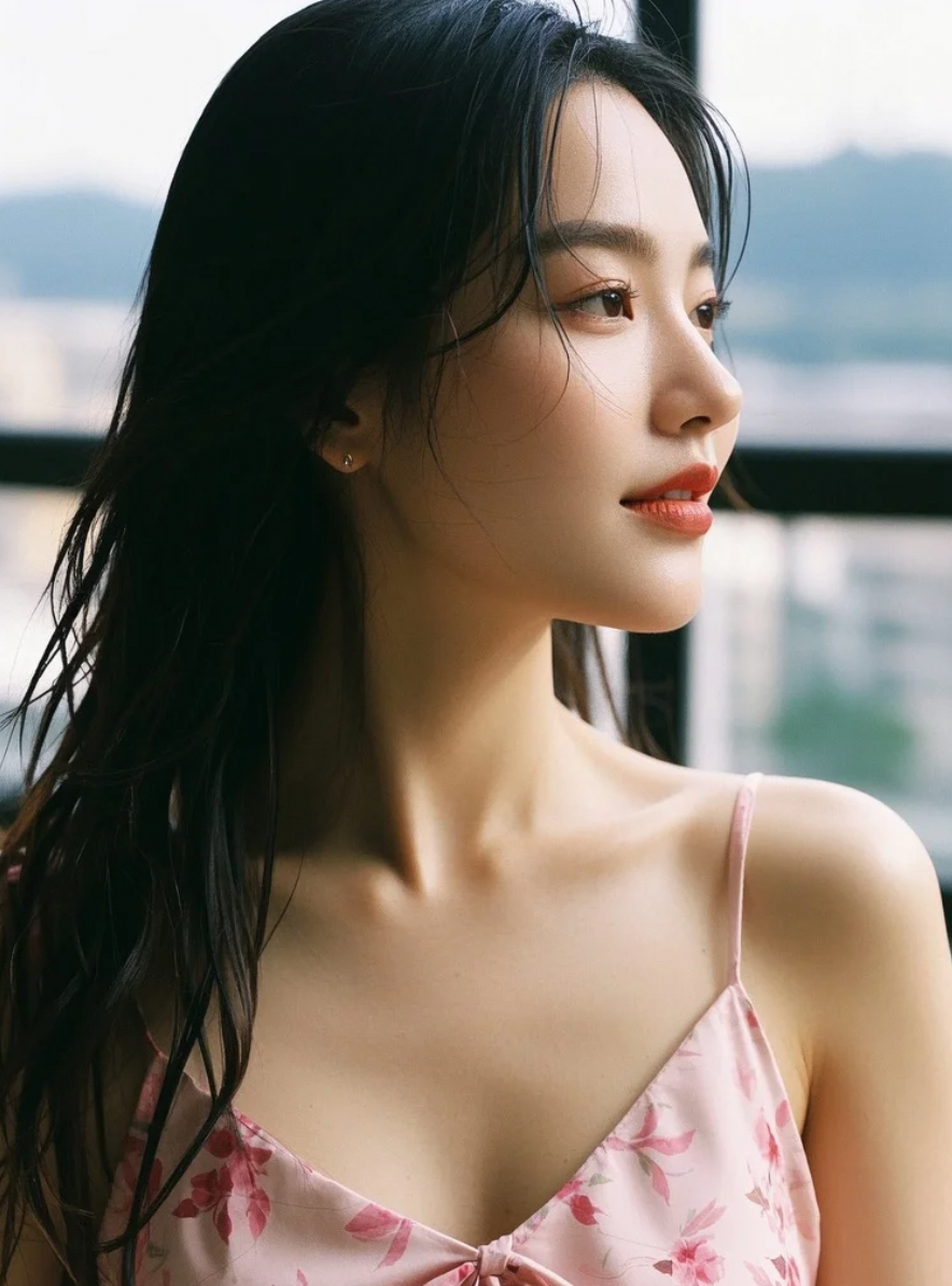 她笑得落落大方，心却悄悄流浪远方