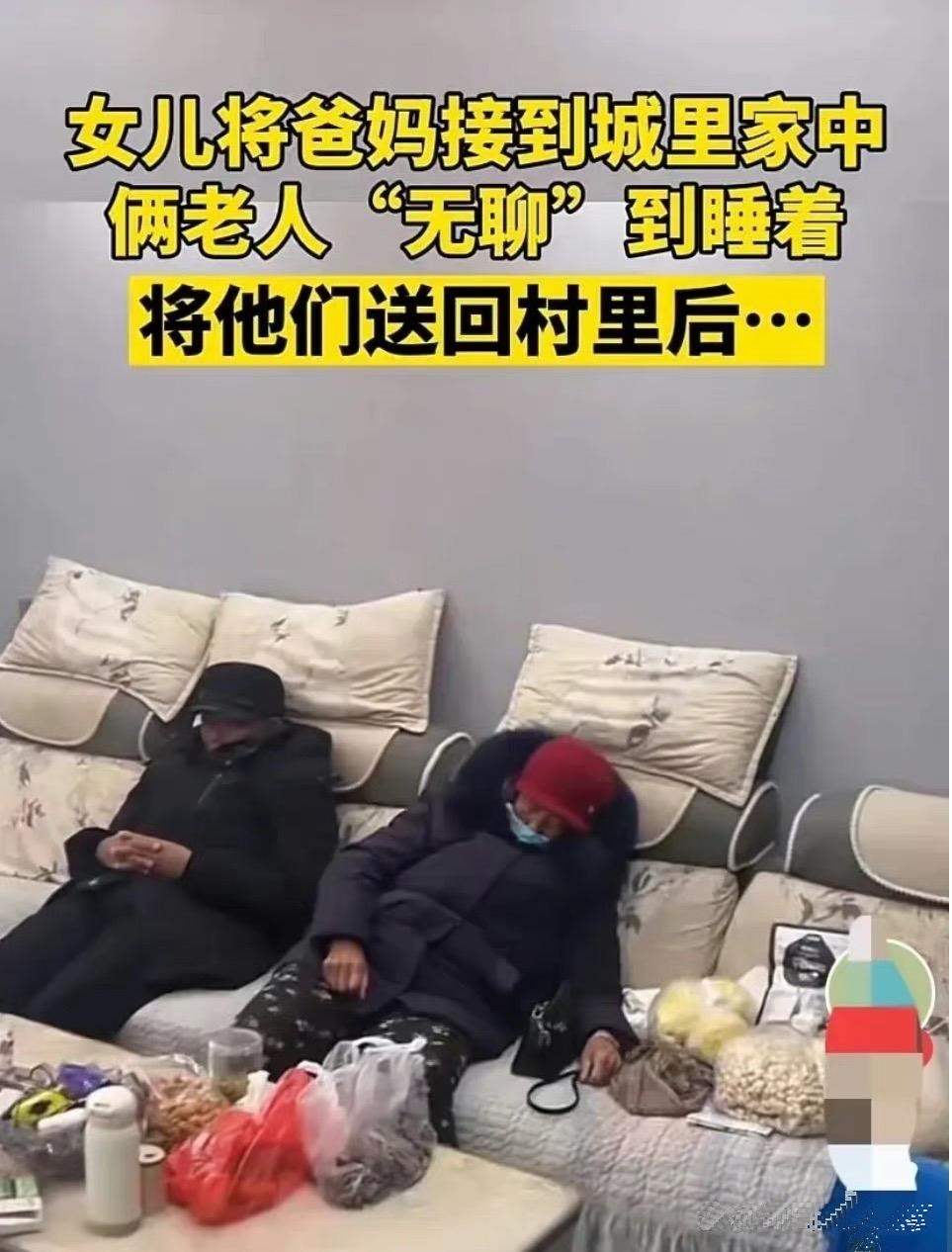 被女儿接到城里的老人 vs 回村的老人，怪不得都说城里没意思~
