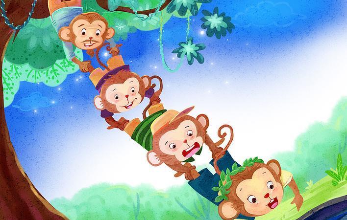 讲给孩子们的古代寓言故事
猴子捞月：幻想与现实的碰撞
夜幕降临，皎洁的月亮倒映在