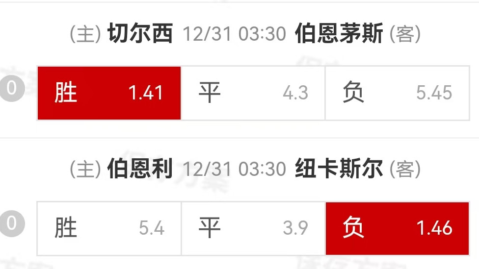 {一脚球}竞彩推荐：切尔西VS伯恩茅斯+伯恩利VS纽卡斯尔联