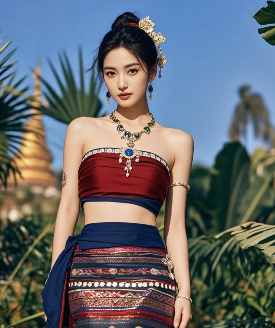 她像不像从画中走出的傣家公主？