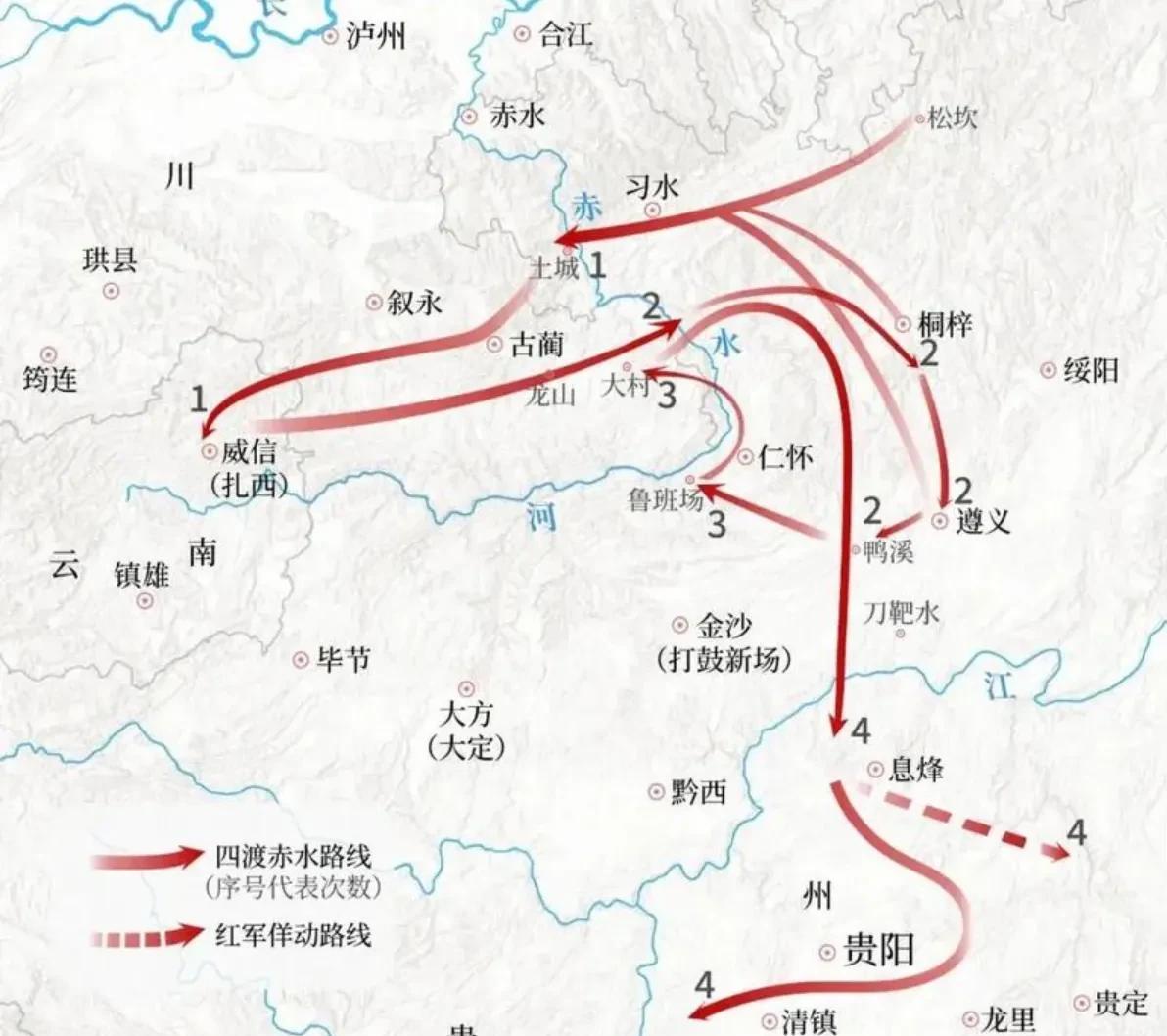 我们现在就算开着上帝视角，都打不出四渡赤水的那种操作。
因为四渡赤水的本质不在于