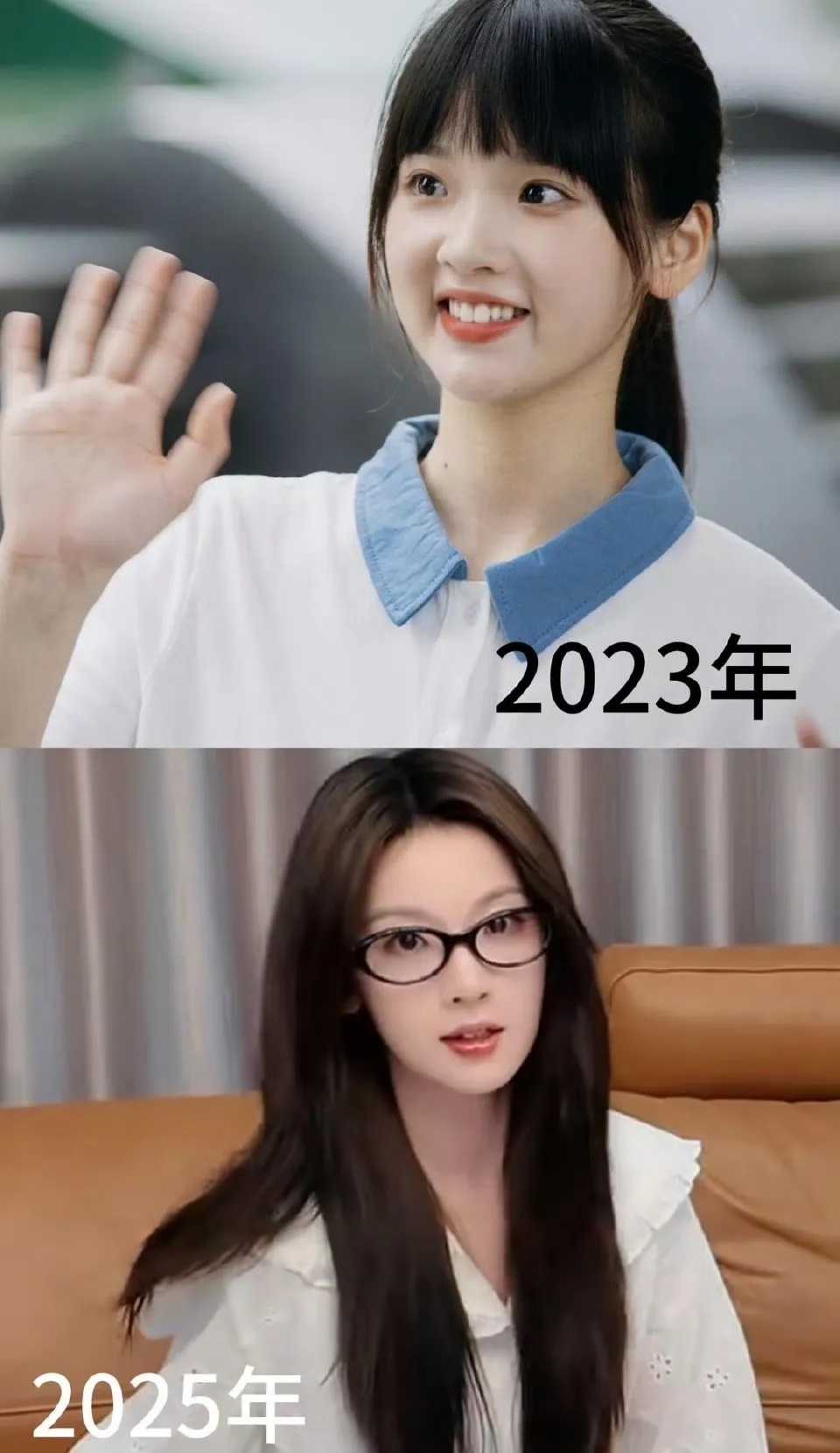 俩年时间不到，感觉张淼怡完全变了一个人……差点没认出，现在脸上没有了婴儿肥变得好