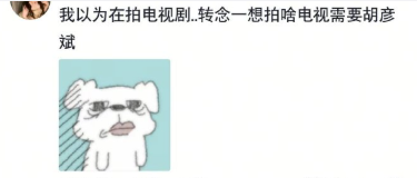 网友辣评！
“有啥电视剧会需要胡彦斌啊”
“胡彦斌总能谈个让我觉得八竿子打不着的