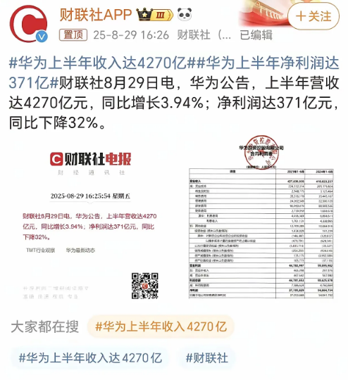 华为的遥遥领先，虽常被吐槽，但看到华为的研发投入，活该“华为遥遥领先”。

8月