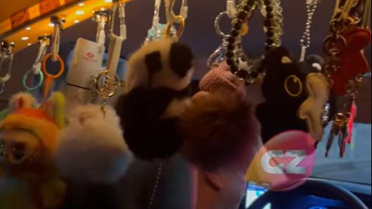 车厢里摆摊，广州一司机太聪明了，靠玩偶出圈，一份工作赚两份钱