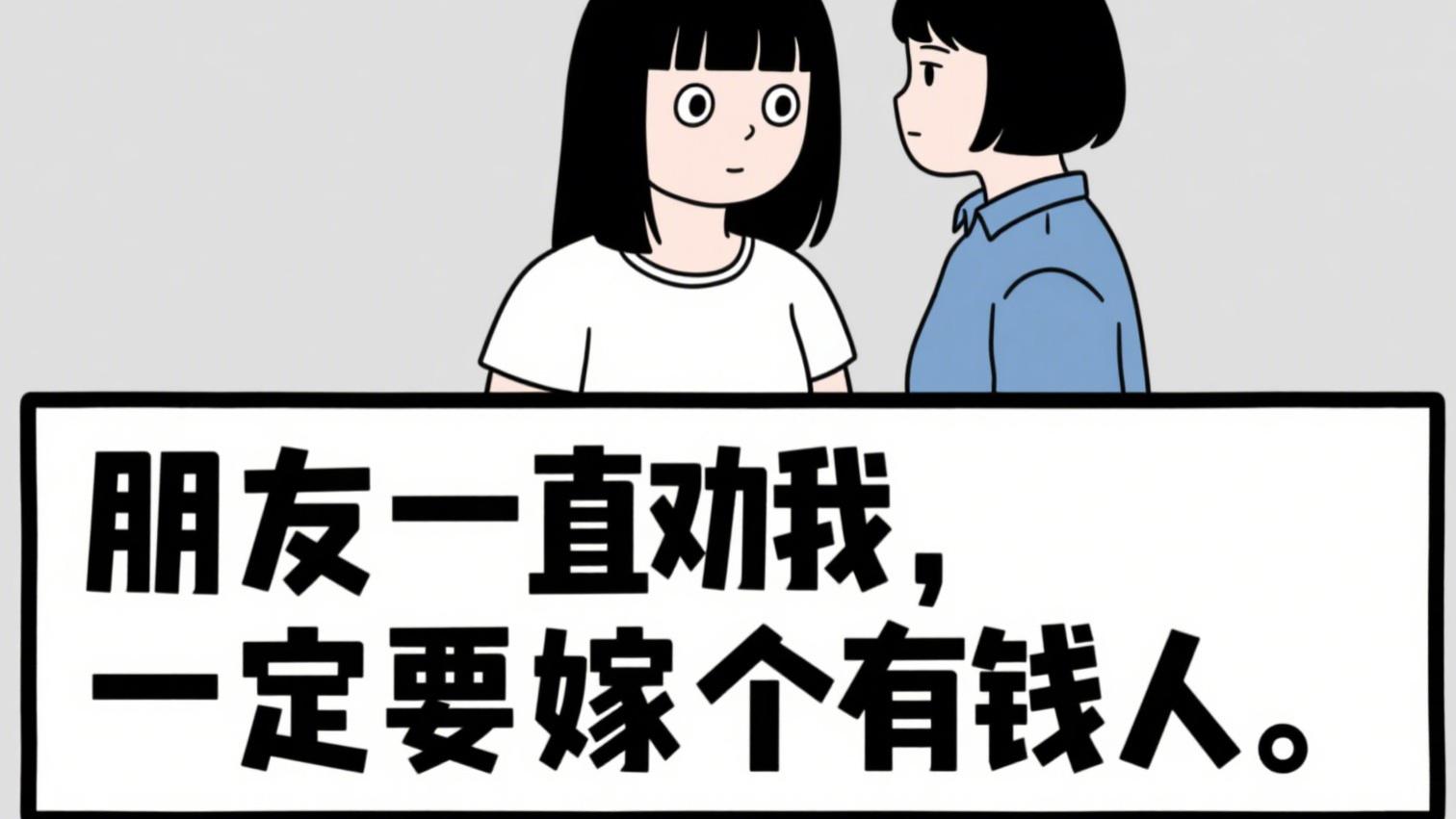 段子：朋友一直劝我，一定要嫁个有钱人