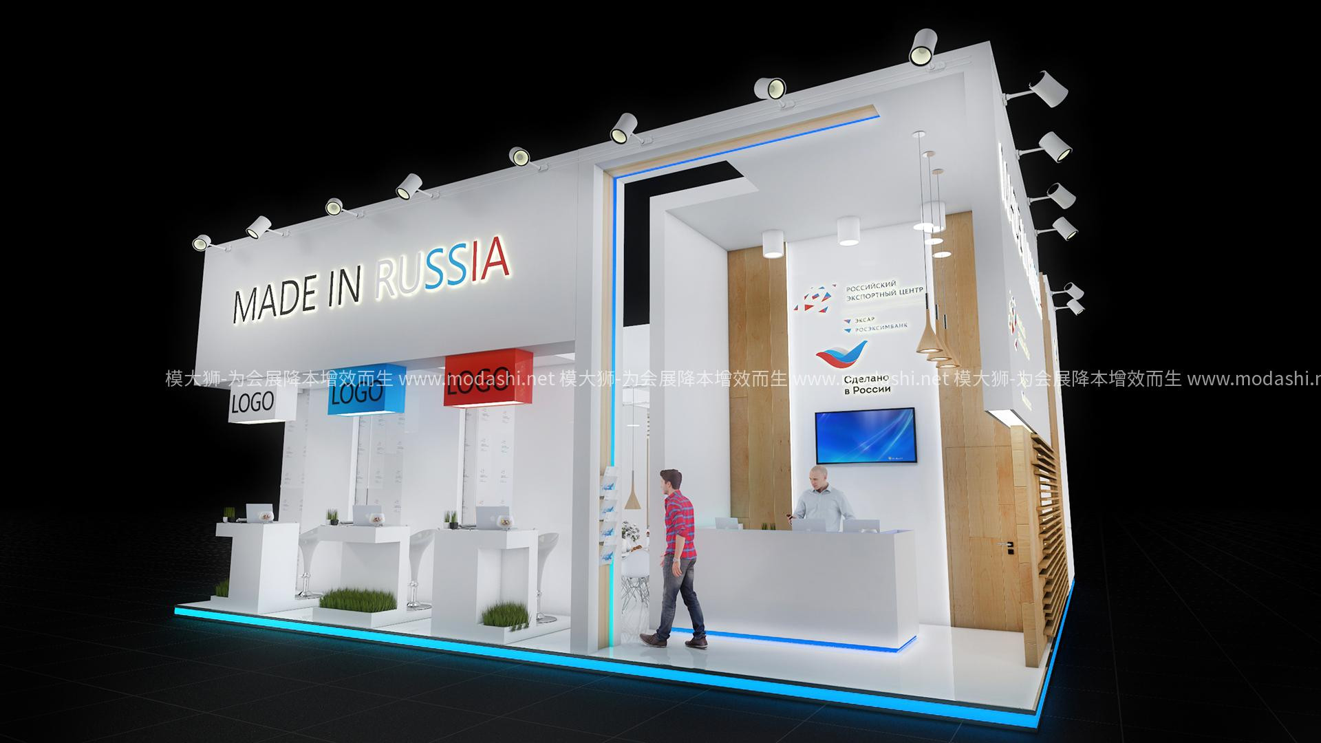 展台3D模型有材质为什么不显示？---模大狮模型网