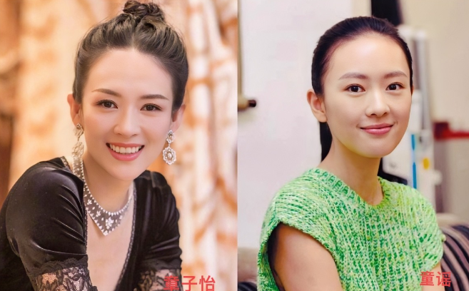 章子怡和童瑶长得太像了，不说还以为是亲姐妹呢！
