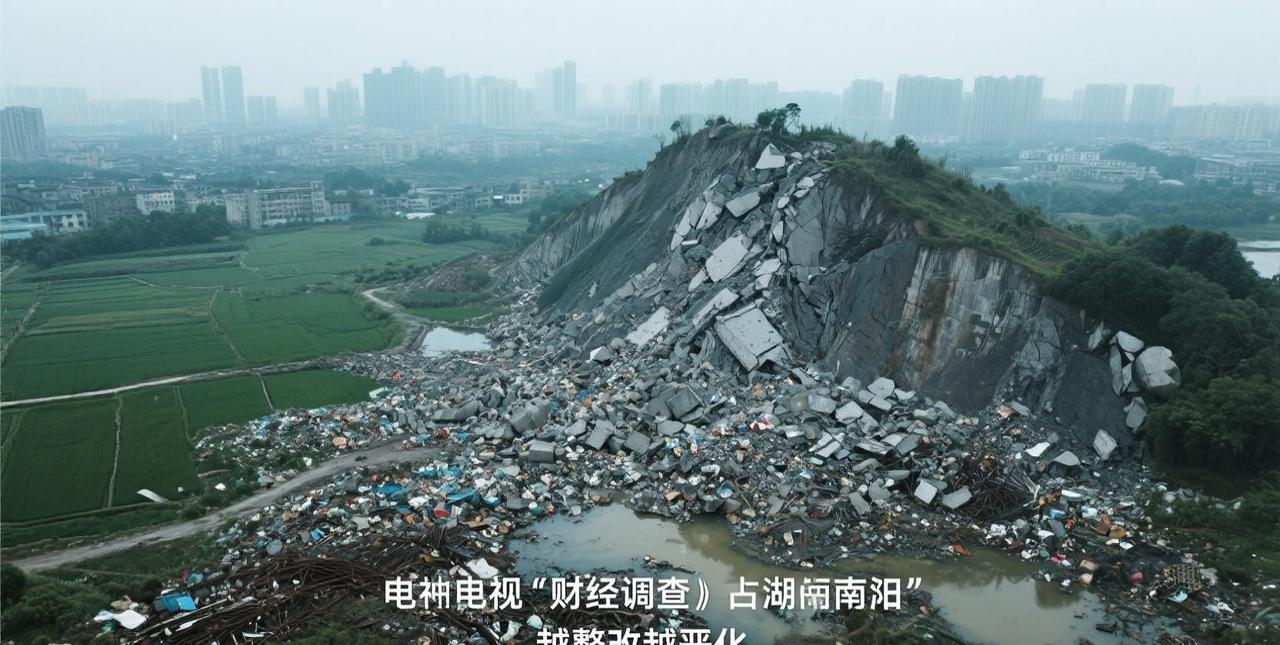 央视《财经调查》曝光湖南湘潭、江西萍乡等地永久基本农田沦为垃圾场的触目惊心场景：