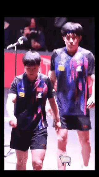 多哈世乒赛采访结束后
莎莎在前面走
脚下有障碍物
大头轻声提醒妹宝
你慢着点
大
