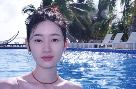 郭晓婷的泳装照，状态真不错！