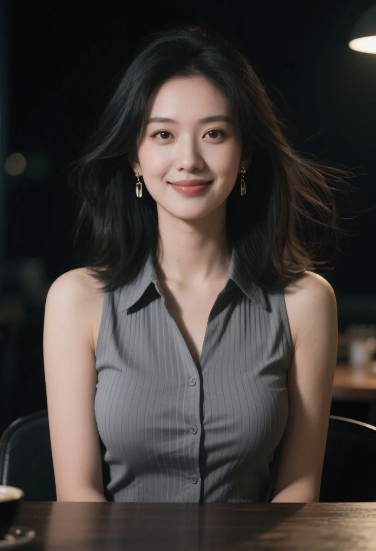 幽暗中耳坠闪烁，她的魅力无法挡