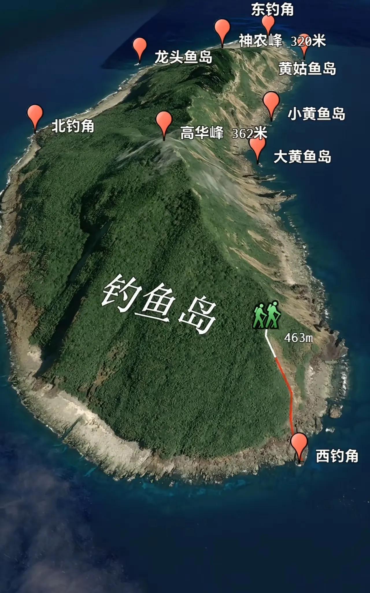 钓鱼岛高清地形图，这简直是钓鱼佬的风水宝地！
#钓鱼岛# #地形图# #头号钓鱼