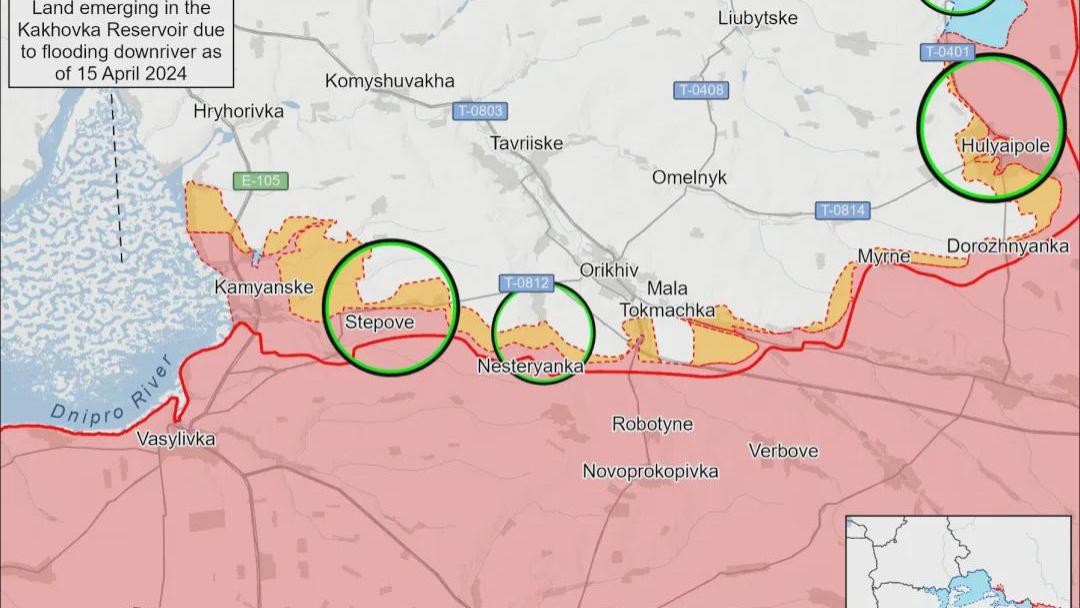 美国战争研究所最新消息，俄军抵达库班南郊，车臣部队活跃在扎波罗热