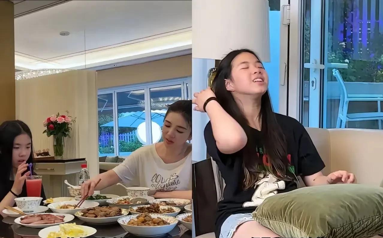 黄奕的女儿黄芊玲住豪宅，一顿吃10个菜，却说能吃苦，要去当练习生？
黄奕能不急吗