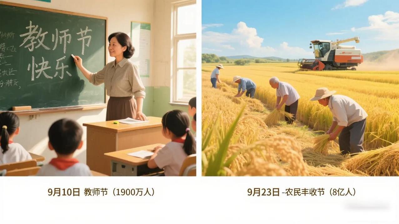 九月两个最大节日来了！涉及819000000人
九月，丰收的季节，一分耕耘，一分