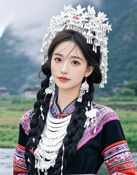 这套壮族盛装+草原背景=今年最出圈的一张照片！
