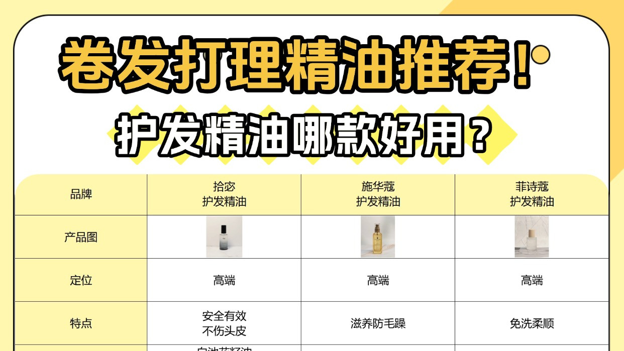 护发精油哪款好用？卷发打理精油推荐！热销款重磅测评对决