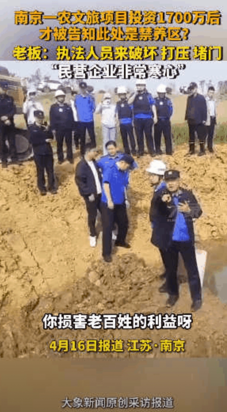 “压力给到南京！”南京一农文旅项目投资1700万后，才被告知此处是禁养区，老板寒