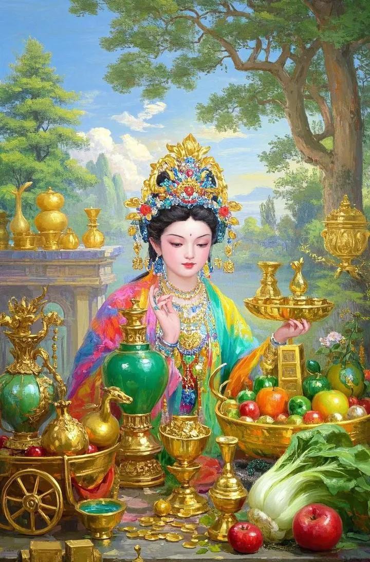 女娲庙里拜一拜，幸福好运来飞快。出入平安没意外，金银财宝滚滚来。夫妻甜蜜不分开，