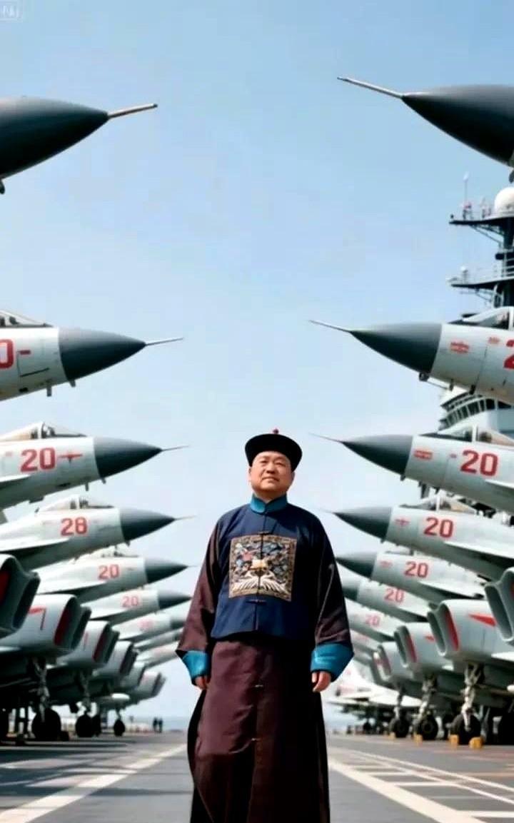 AI的穿越！若邓世昌目睹中国的航空母舰，那会是怎样的一番景象啊！
你瞅瞅，现在有