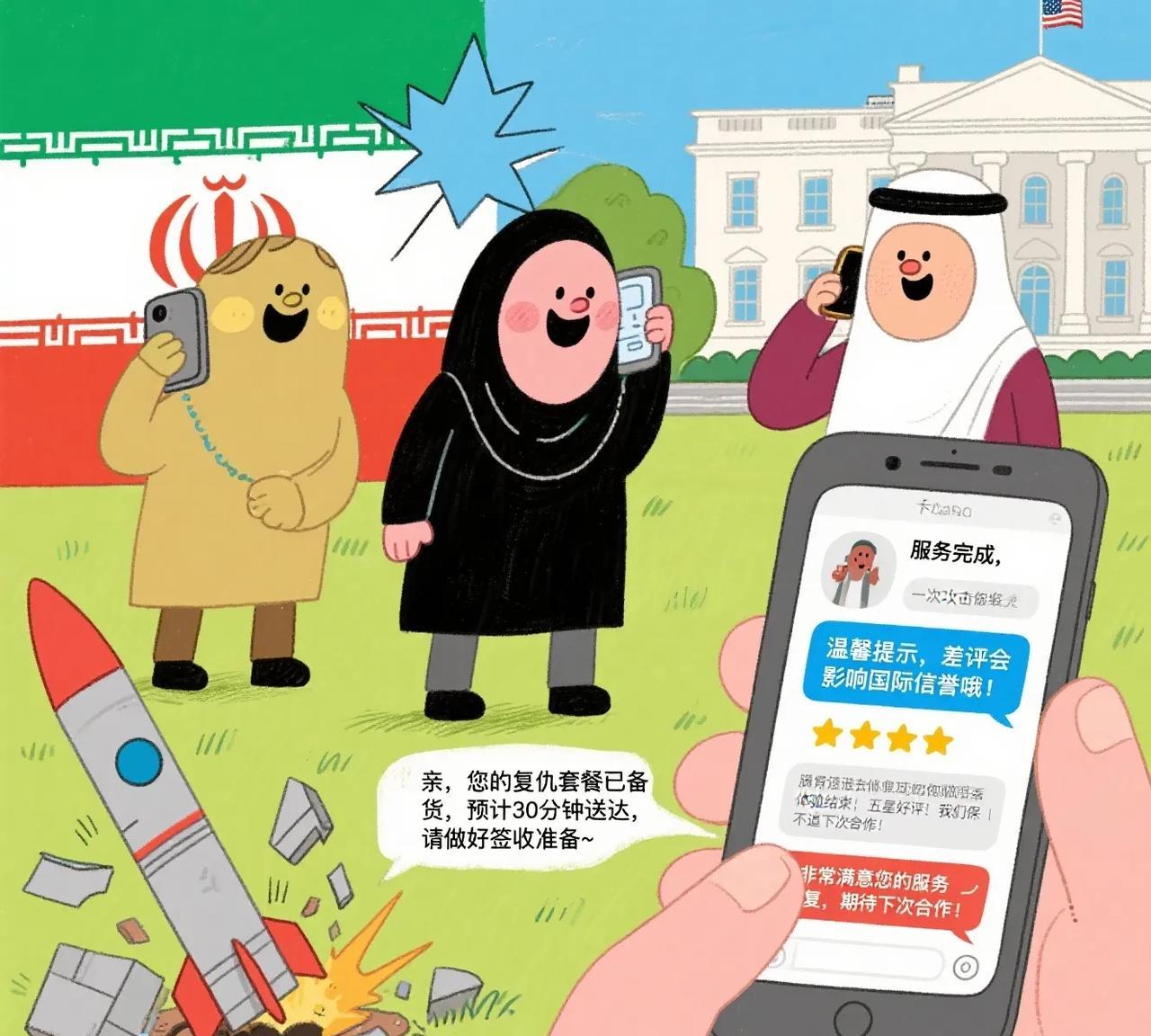 中东版"滴滴打人"，主打一个守时好评！
 美国伊朗这波军事冲突，简直像在玩"文明