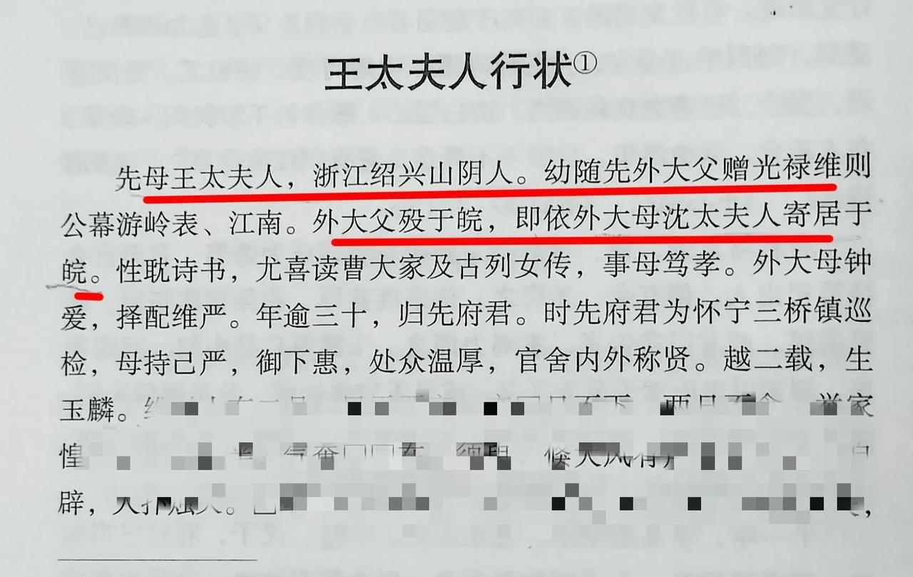 彭玉麟的母亲姓王，浙江绍兴山阴人。彭玉麟外公王维则在江南当师爷，逝世于安徽。彭玉