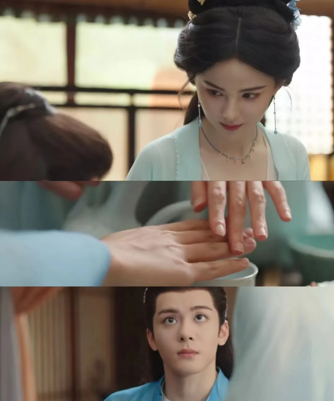 《临江仙》13+14集又被雷到了：
感觉女主对孟长琴的眼神不一般，她好像被孟长琴