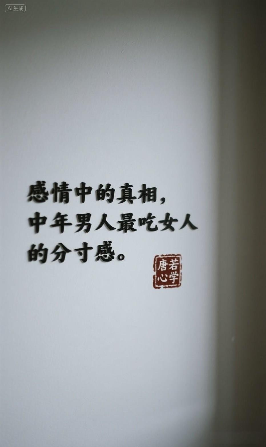 感情的真相，中年男人其实最吃女人的分寸感。
感情中，中年男人最看重的，根本不是外