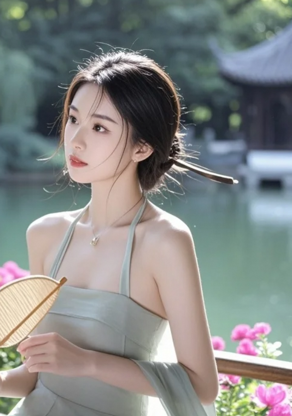 执扇轻摇，仿佛连时间都慢了下来