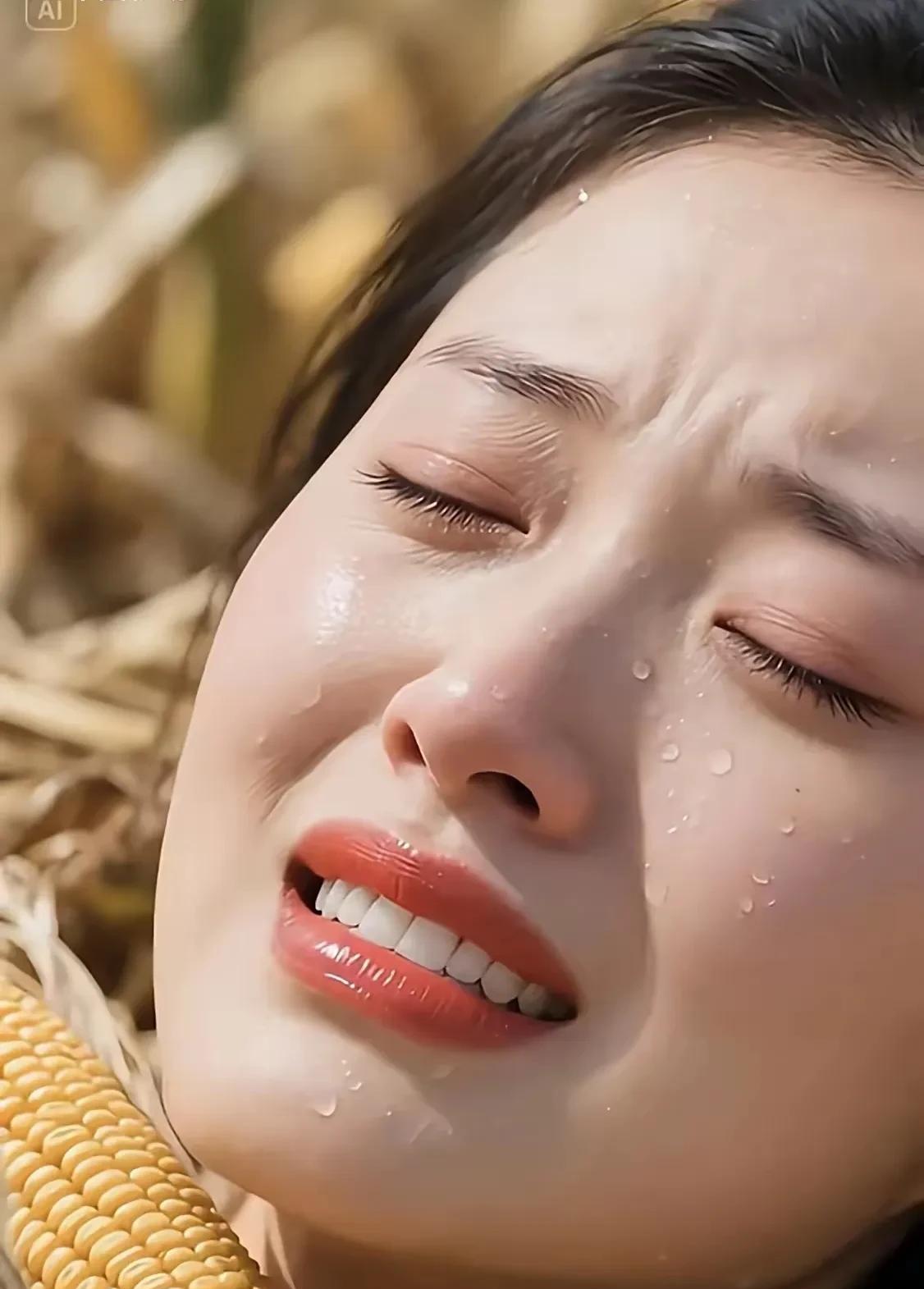 梨花带雨，这美女哭的怎样？很容易让人怜香惜玉吧。
男子有泪不轻弹，而凄然泪下是女
