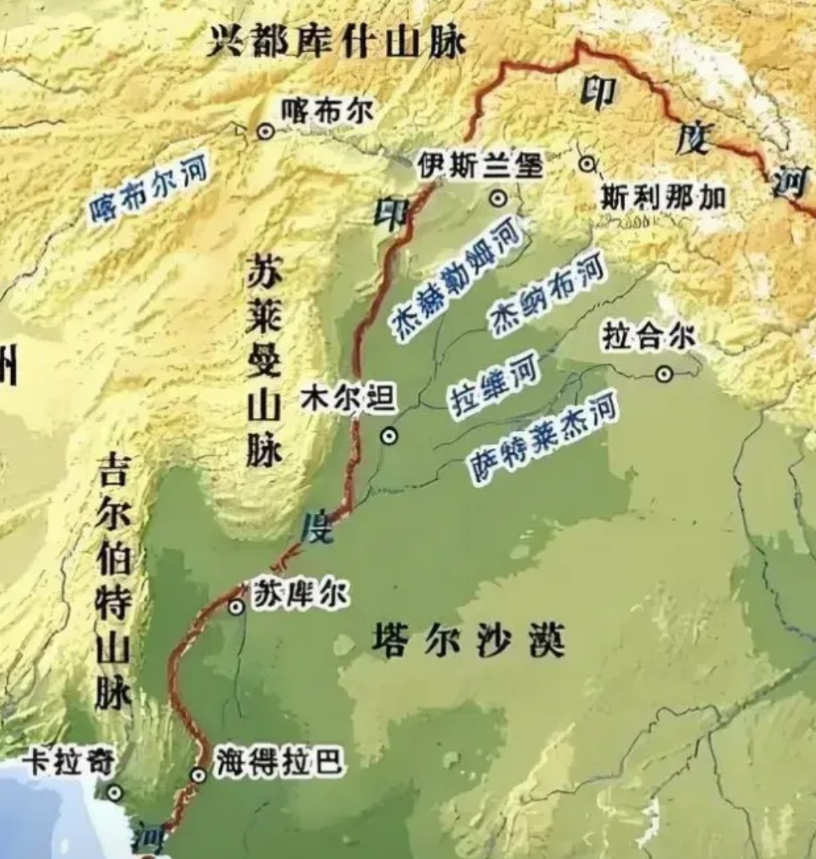 巴基斯坦的母亲河是印度河，印度河的源头在青藏高原的冈仁波齐，在咱们这边叫狮泉河。