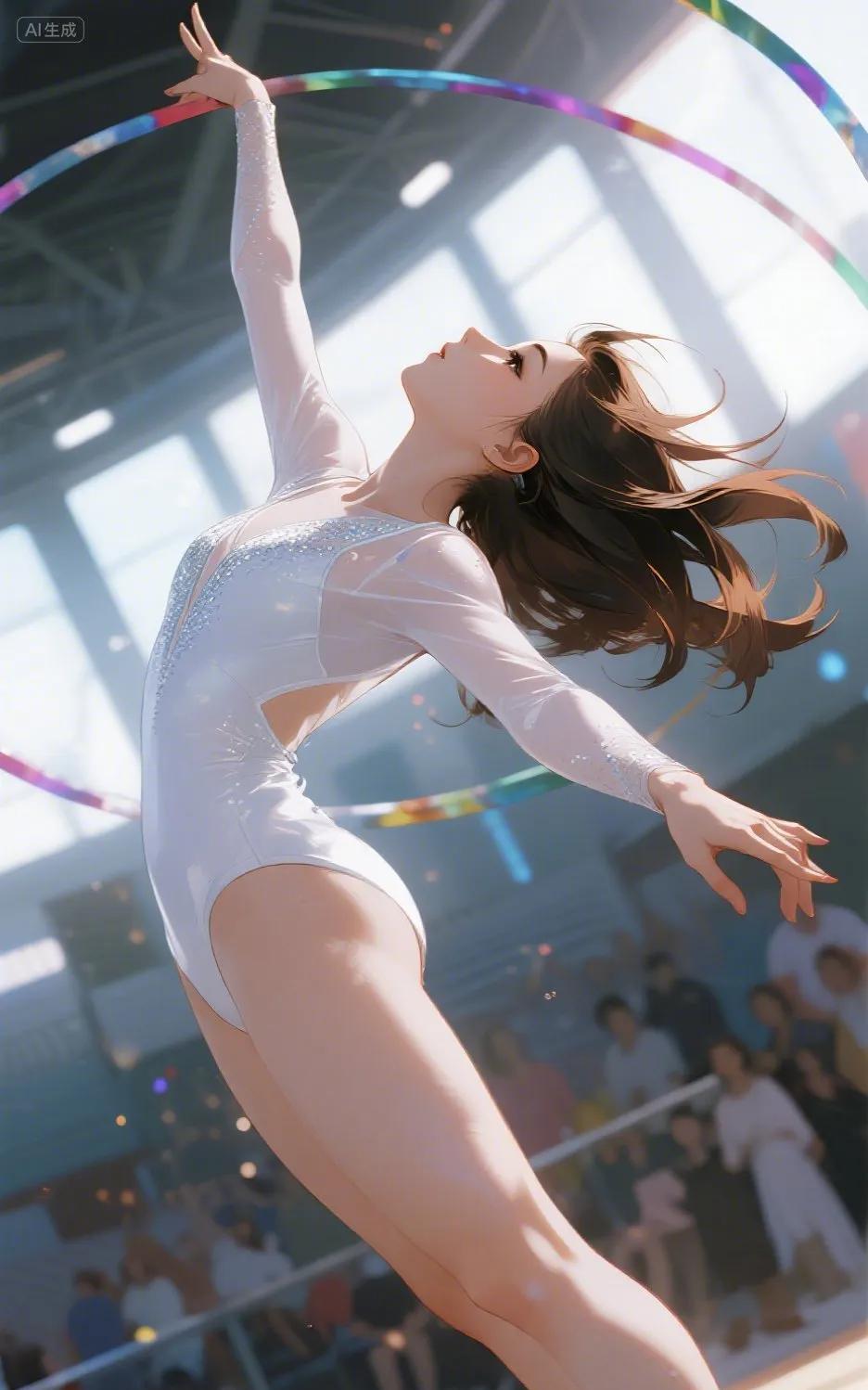#在你眼里，什么样的女人最漂亮# 美女表演艺术体操，身材美丽动人