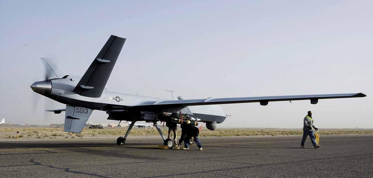 美国空军MQ-9 Reaper“死神”无人机执行战斗任务前最后几秒钟