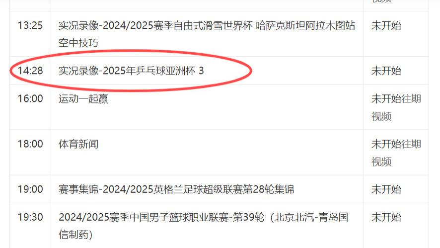 3月12日今晚14.28央视5套：附CCTV5、CCTV5+直播节目预告