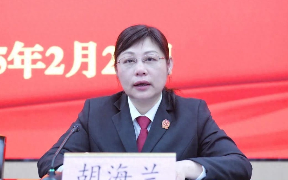 生于1970年的胡海兰，学法出身，又长期在法院工作，担任中级法院院长多年，官至副