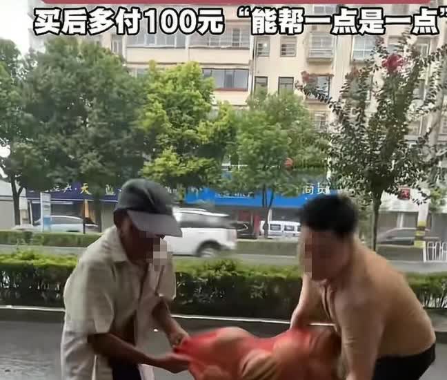 河南，男子不想让卖瓜老夫妻淋雨，包圆了一车西瓜。谁知西瓜3毛钱一斤，一整车才98