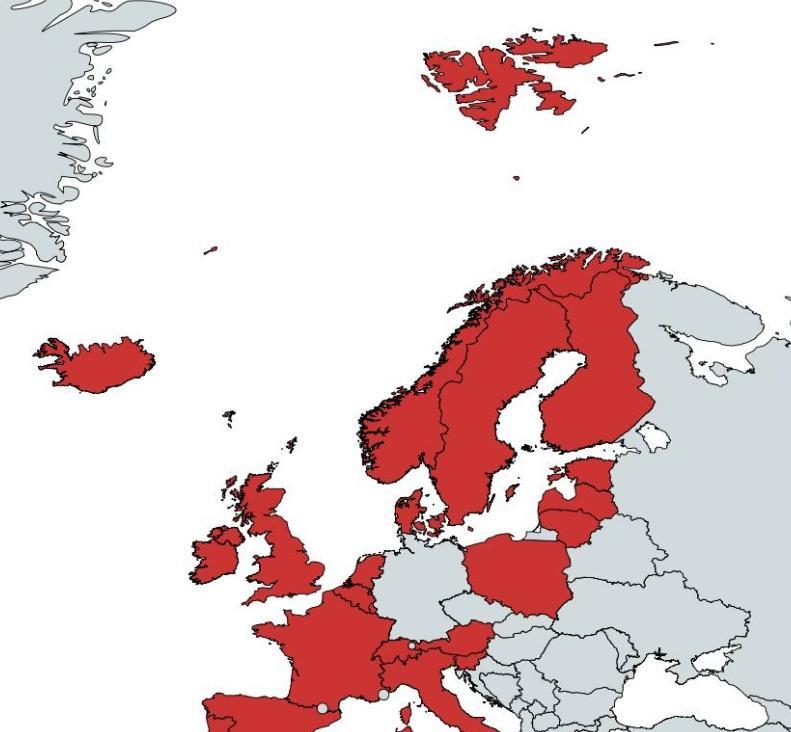这可能是欧洲历史上最团结的一次了，英国、法国、比利时、丹麦、芬兰、意大利、等25
