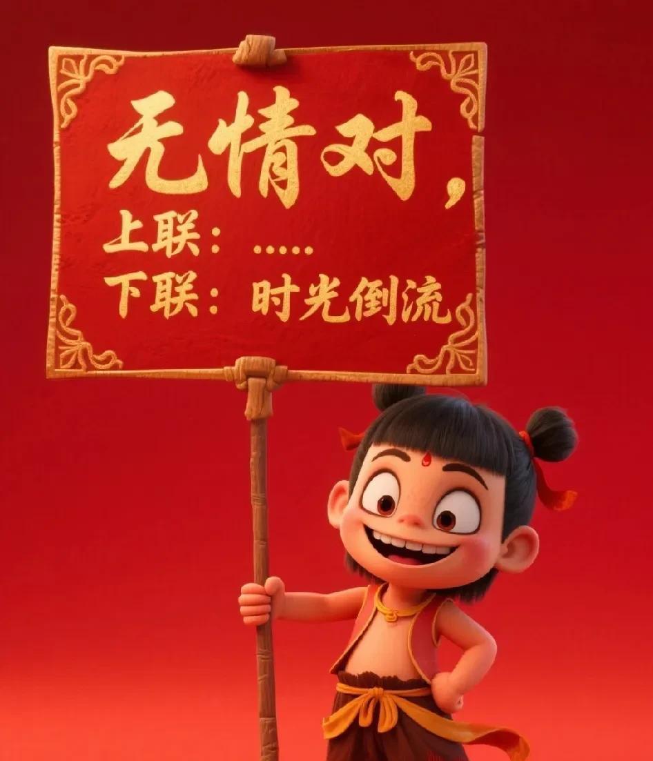 （无情对）
上联：？
下联：时光倒流