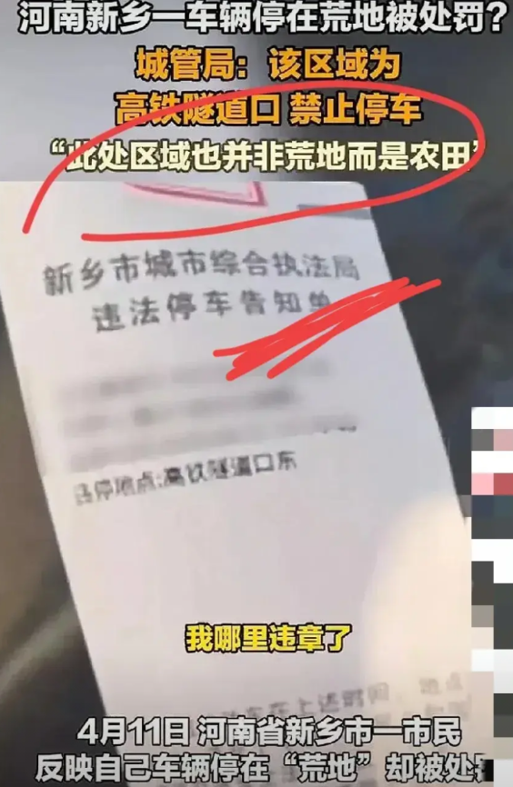 近日，河南新乡有一名车主，把自己的车停在了一处荒地，转头回来突然看到自己的车被贴